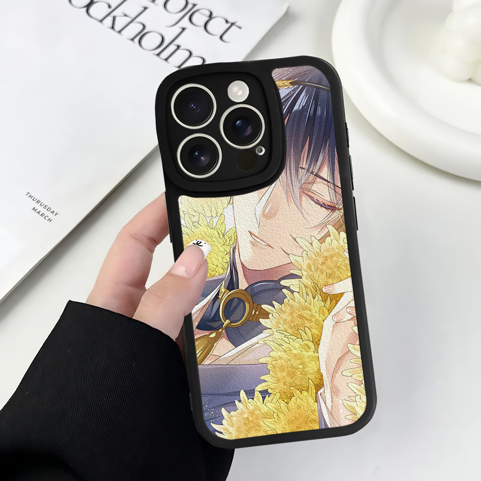 （画像用） 刀剣乱舞 Touken Ranbu 【iPhone 16シリーズ対応】シリコンスマホケース（レザー調） 材質：シリコン